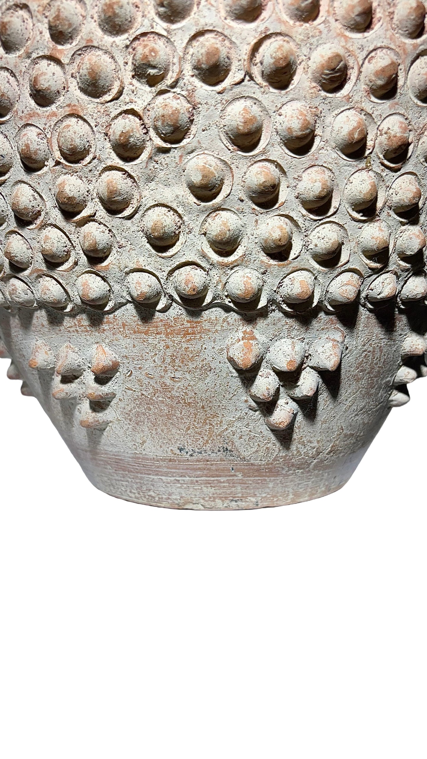 Vintage Terracotta Amphora with Sculpted Thorn Motif – Italy