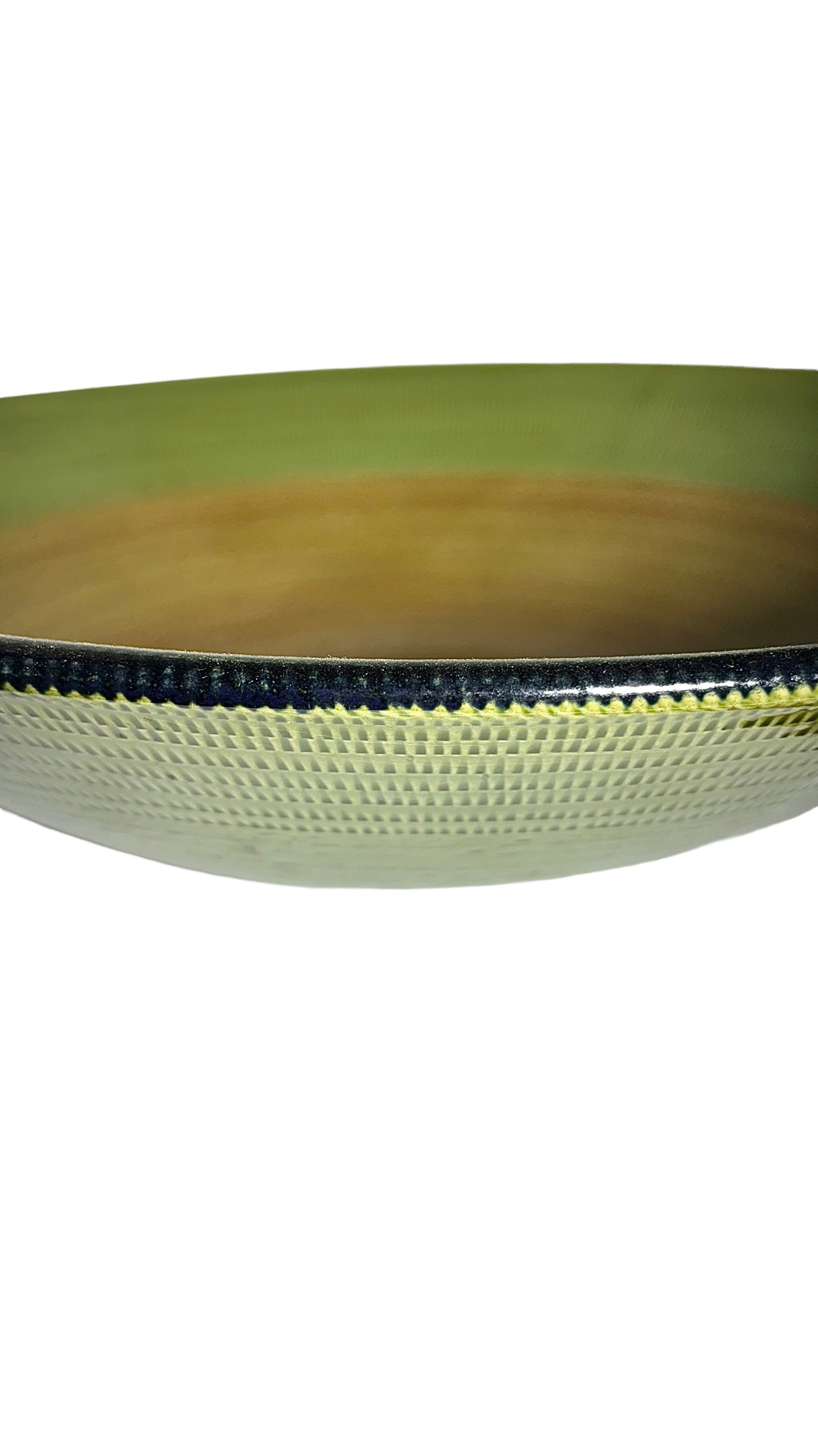 Large Hand-Glazed Italian Ceramic Serving Plate in Olive Green