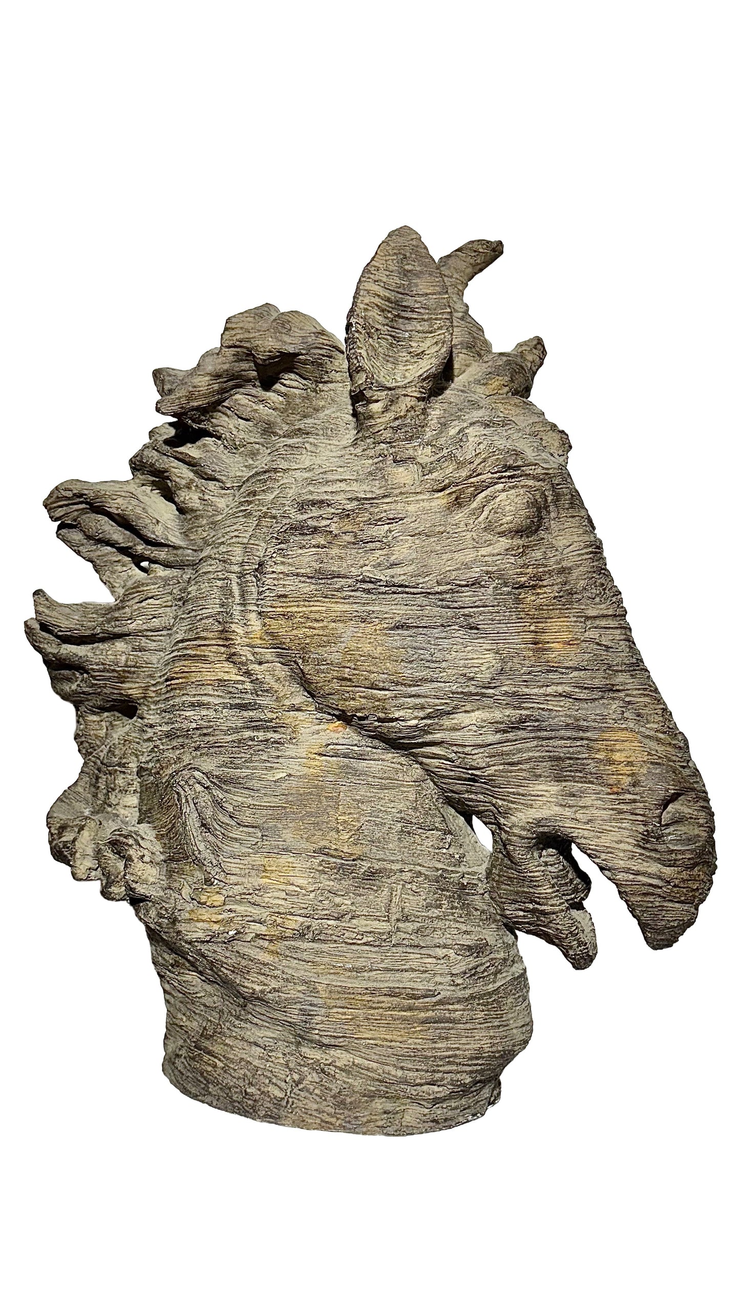 Vintage Italian Hand-Carved Wooden Horse Head Sculpture