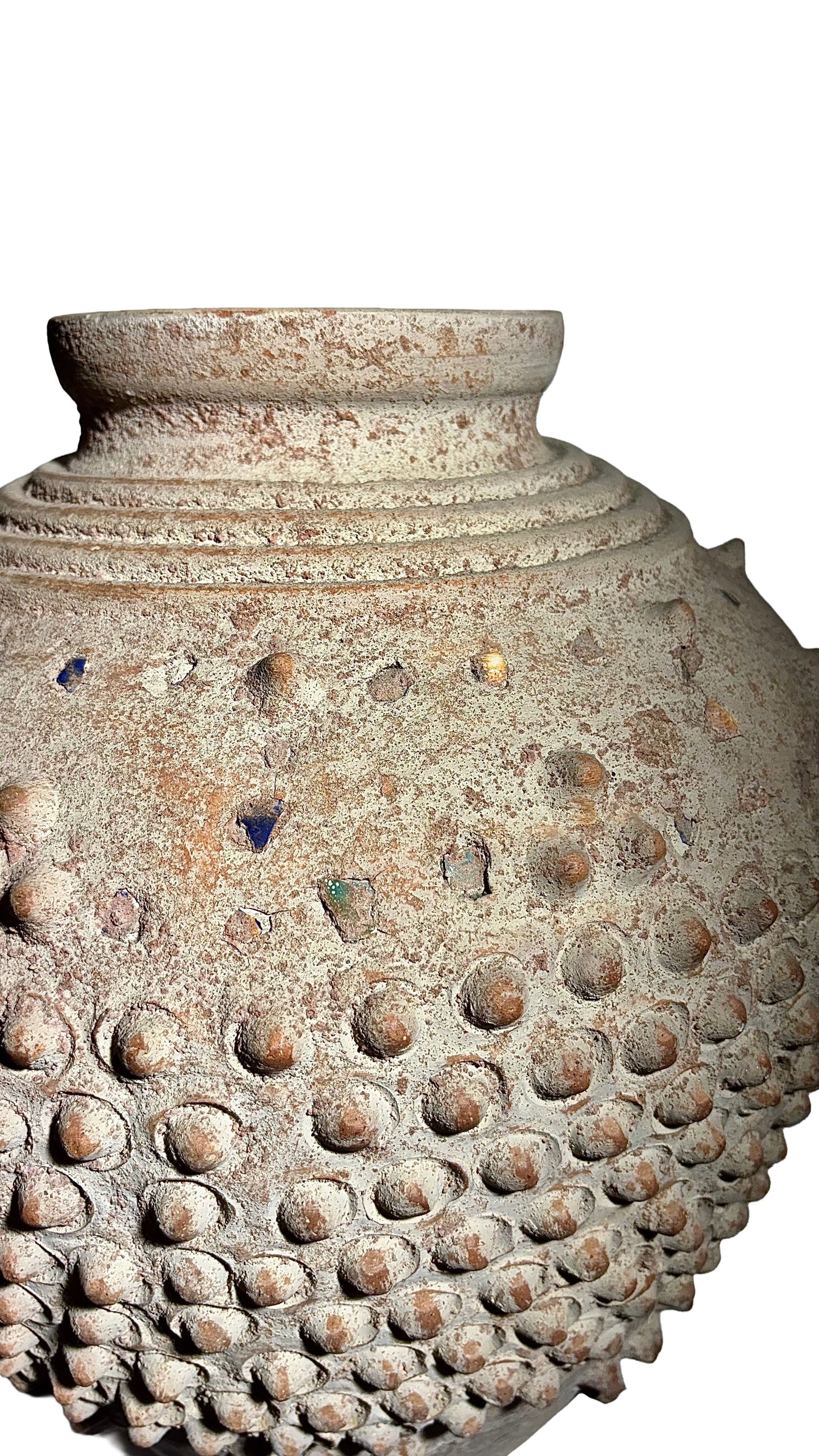 Vintage Terracotta Amphora with Sculpted Thorn Motif – Italy