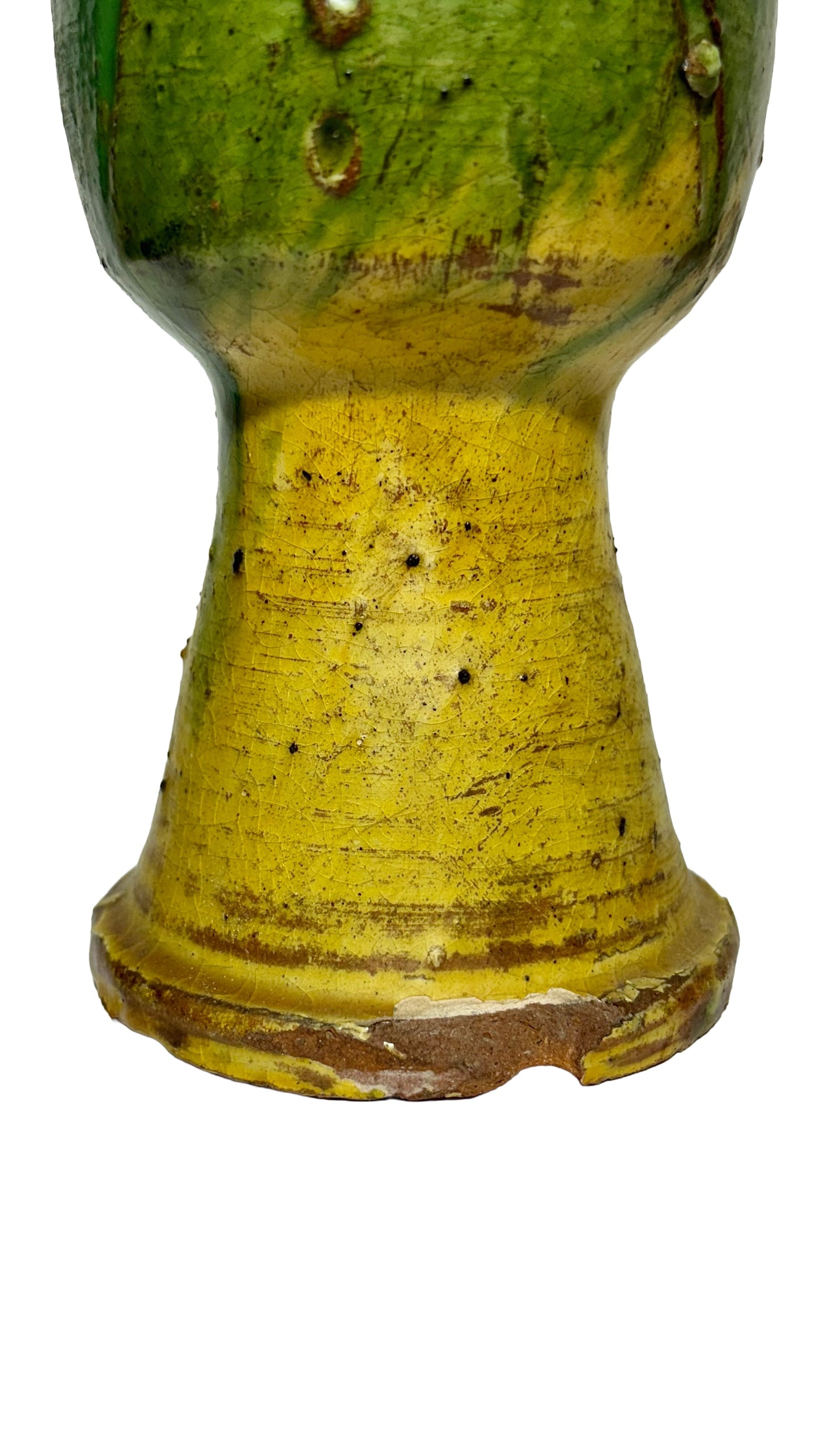 Vintage Italian Green Candle Holder Figurine – Ceramic with Hat Detail